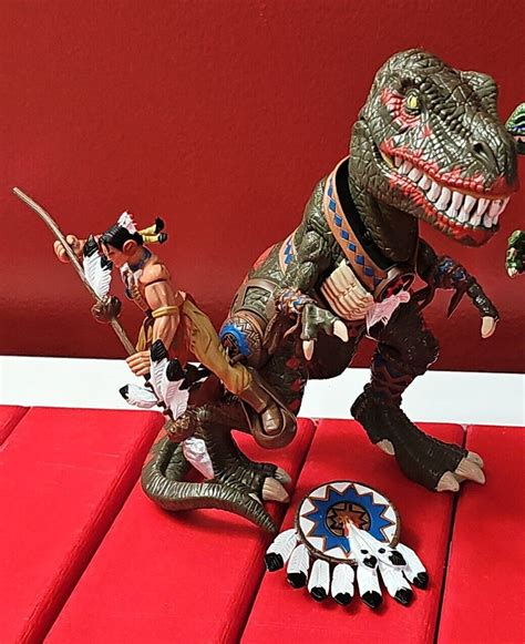Turok Dinosaur Hunter Tal Set T Rex And Spinosaurus Toy Playmates Rare