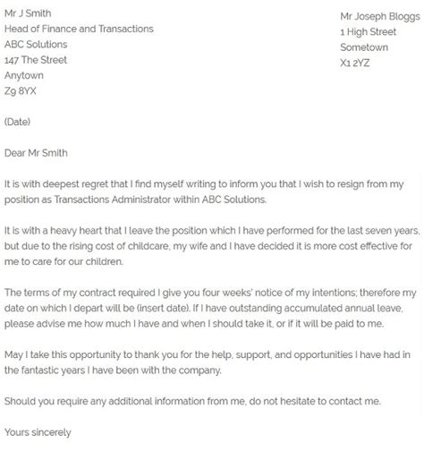 Regret letter for not bidding. Simple Resignation Letter Example with Regret ...