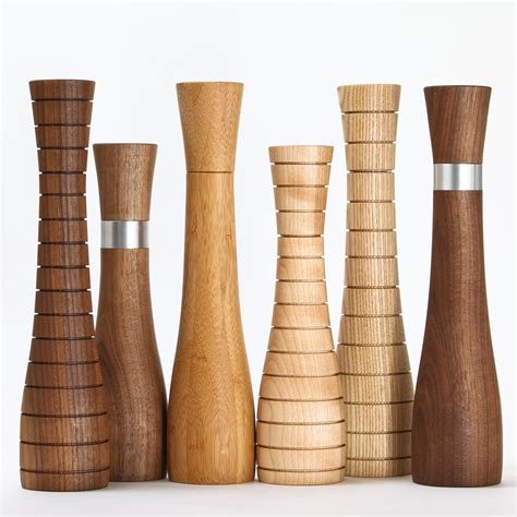 salt and pepper mills mid century modern accessories dining accessories small woodworking