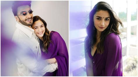 Alia Bhatts Stunning Purple Saree Look For Rocky Aur Rani Ki Prem