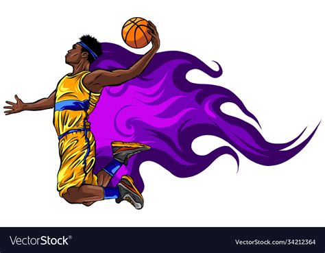 Color Basketball Player Throws Royalty Free Vector Image