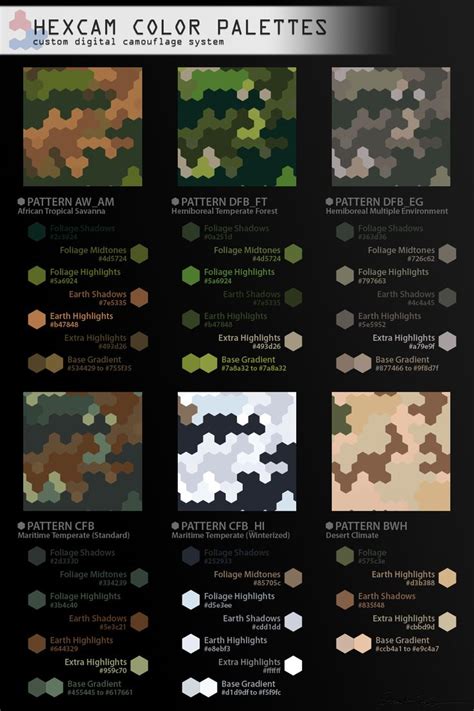 Hexcam Color Palettes Color Palette Camouflage Patterns