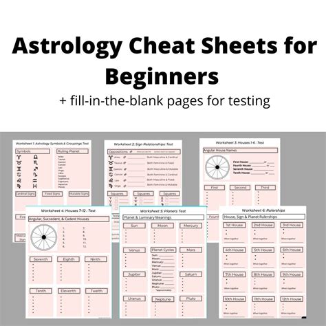 Astrology Cheat Sheet Astrology Beginner Witch Printable Pages Learn