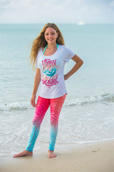 Coral Pink Mermaid Scale Leggings For Girls And Women Bahama Dance Stretch Or Stroll With