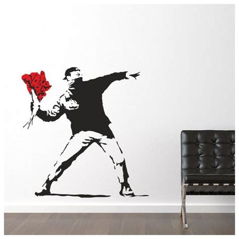 Banksy Flower Thrower Wall Stickers 38 Liked On