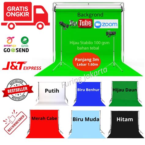 Jual 2 Meter Background Hijau Stabilo 100 Gsm Kain Spunbond Shopee