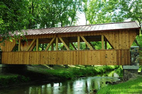 Sparta Wisconsin Covered Bridge Side View Stock Photo Image Of