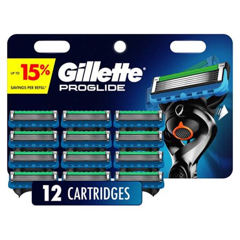 gillette proglide shield mens razor blade refill 12 cartridges