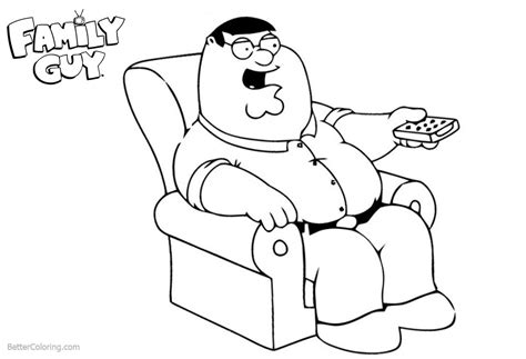 Sick twisted and politically incorrect the animated series features the adventures of the griffin family. Family Guy Coloring Pages Peter is Watching TV - Free ...