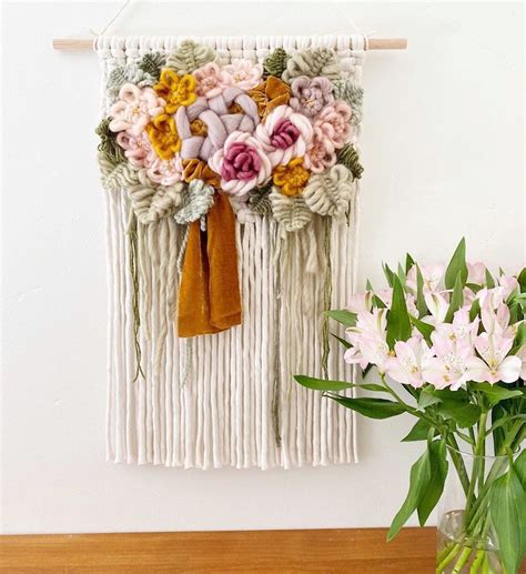 Modern Macrame Wall Hangings Display Colorful Flowers That Will Never
