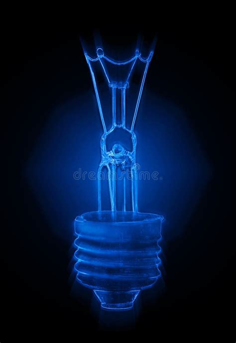 Blue Neon Light Bulb Stock Image Image Of Light Neon 21399075
