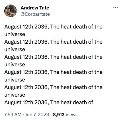 August 12 2036 Meme August 12 2036 The Heat Death Of The Universe