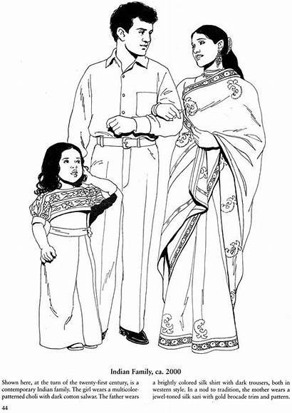Coloring Pages India Dover Indian Fashions Sheets