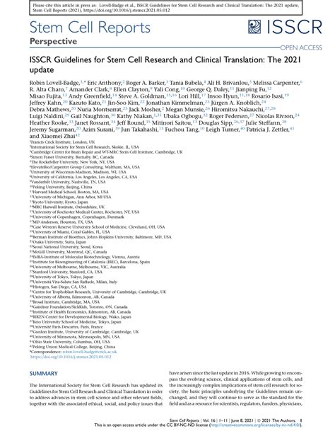 pdf isscr guidelines for stem cell research and clinical translation the 2021 update