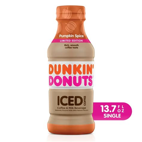 Dunkin Donuts Pumpkin Spice Iced Coffee Bottle 137 Fl Oz Walmart