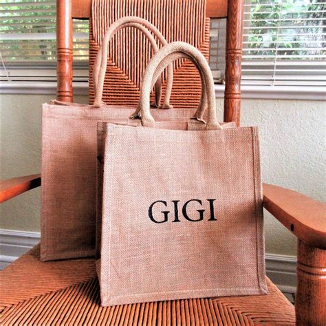Gigi Personalized Burlap Tote Bag | Burlap tote bags, Burlap tote, Personalized burlap