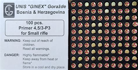 Ginex Small Rifle Primers Pack 100 Murtech Munitions