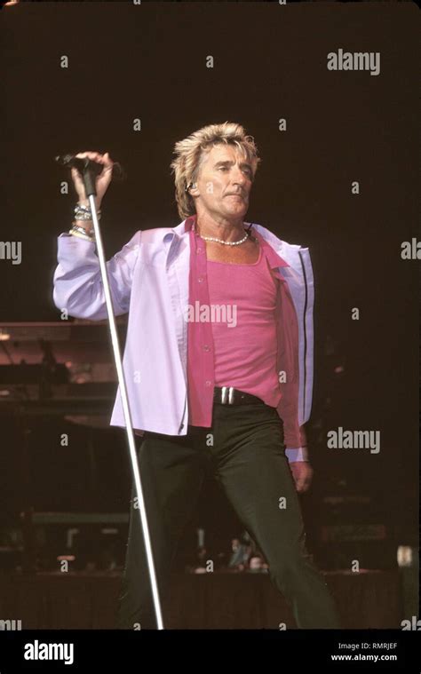 Singer And Songwriter Rod Stewart Is Shown Performing On Stage During A