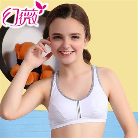 Kaqi Young Girl Cotton Thin Cups Breathable Sports Training Net Bras