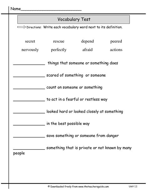 Vocabulary Test Maker Free Printable Printable Templates