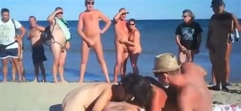 Four Friends Have Sex On Nude Beach In Front Of Crowd It