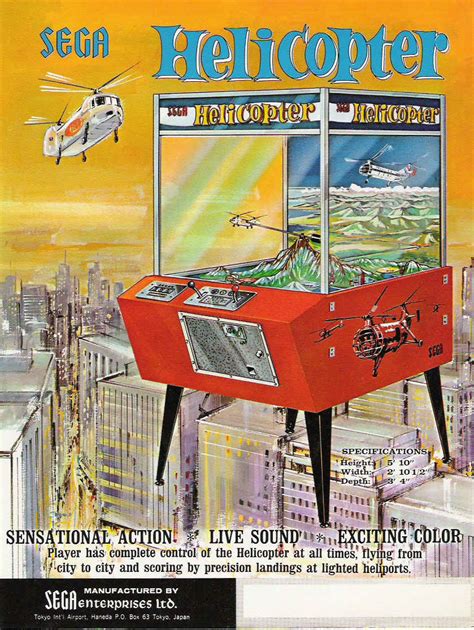 1968 Sega Helicopter Coin Operated Flyingdriving Arcade Game