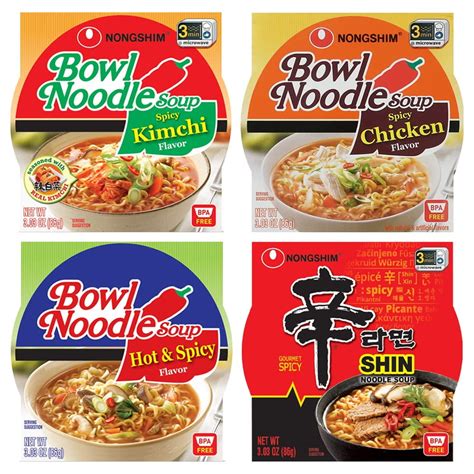 Buy Ohmarket Korean Nongshim Bowl Noodle Soup Assorted Variety Pack 4 Flavor Shin Bowl