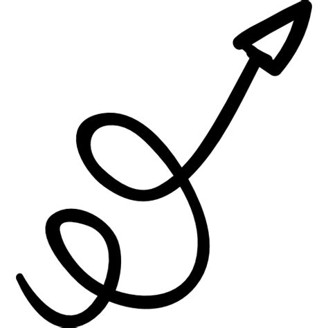Icono De Flecha Garabateada En Espiral Hand Drawn Black