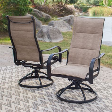 Coral Coast Wimberley Padded Sling Swivelrocker Dining Chairs Set Of