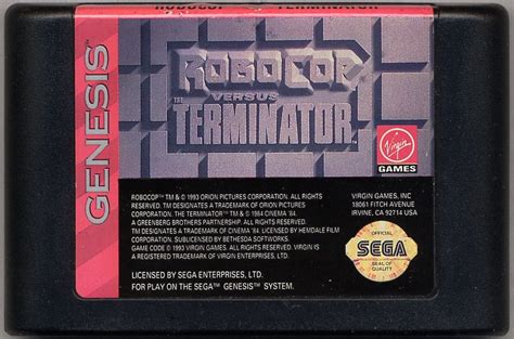 RoboCop Versus The Terminator Game Gear Box Cover Art MobyGames