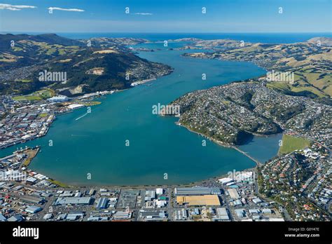 Dunedin And Otago Harbour Otago South Island New Zealand Aerial