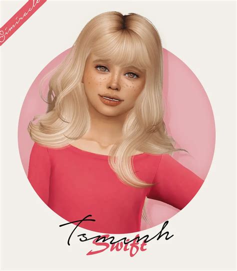 Simiracle Tsminh`s Swift Hair Retextured Kids Version Sims 4 Hairs