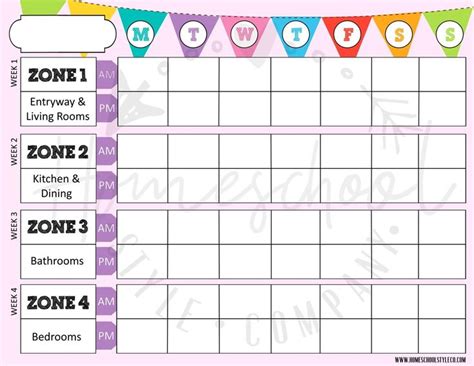 Chore Charts For Kids Printable Pack Homeschool Style Co Chore