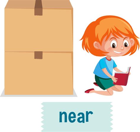 Preposition Of Place With Cartoon Girl And A Box 6890844 Vector Art At
