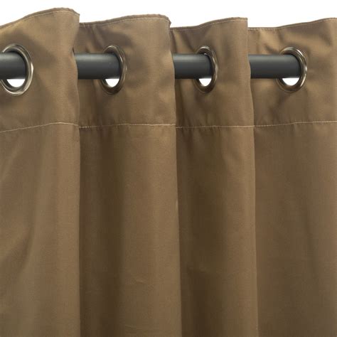 Sunbrella Canvas Cocoa Outdoor Curtain With Nickel Plated Grommets 50