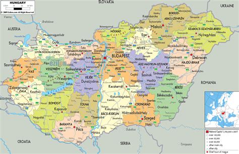 Mapy Węgier Szczegółowa Mapa Węgier W Języku Angielskim Mapa