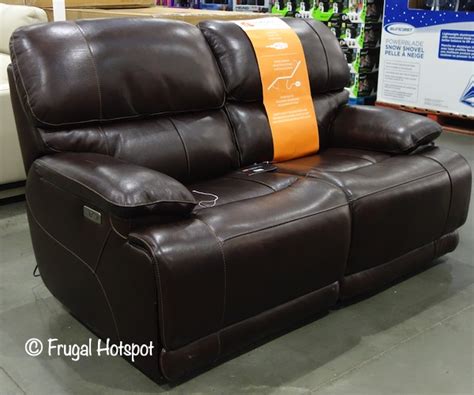 Aleena Leather Power Sofa And Loveseat Costco Frugal Hotspot