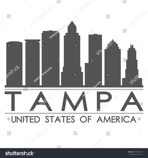 Tampa Skyline Silhouette Design City Vector Stock Vector Royalty Free