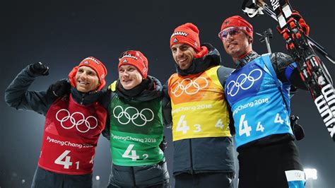 Biathlon Bei Olympia 2018 Staffel Fluch Gebrochen Männer Team Holt