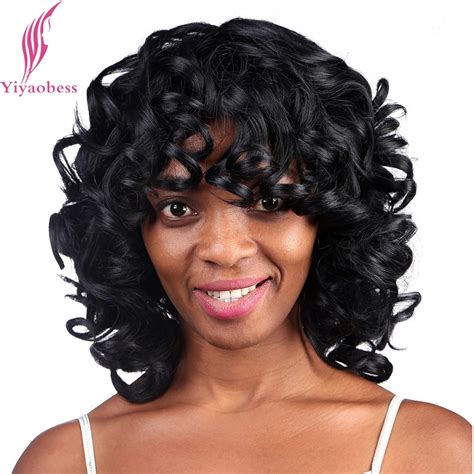 Yiyaobess 35cm 1 Medium Length Black Hairstyles Mommy Wig