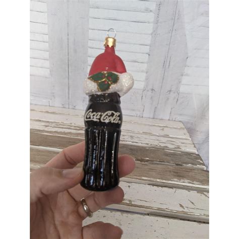 Coca Cola Bottle Santa Hat Christmas Holiday Tree Ornament Etsy