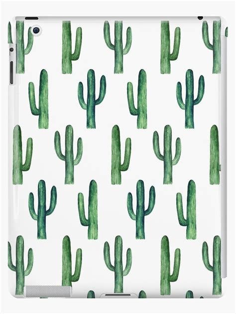 Green Cactus Watercolor Cacti Botanical Pattern Ipad Case And Skin By