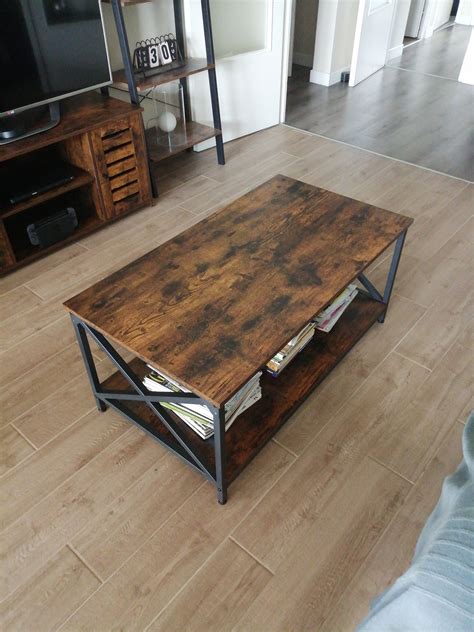 Charavector Industrial Coffee Table3 Tier Coffee Table With Storage