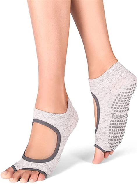 Amazon Com Yoga Socks For Women Non Slip Toeless Non Skid Sticky Grip Sock Pilates Barre