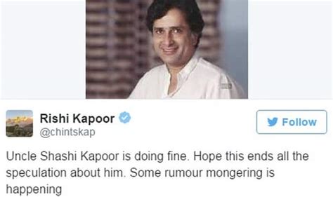 shashi kapoor is not dead actor rishi kapoor confirms death hoax