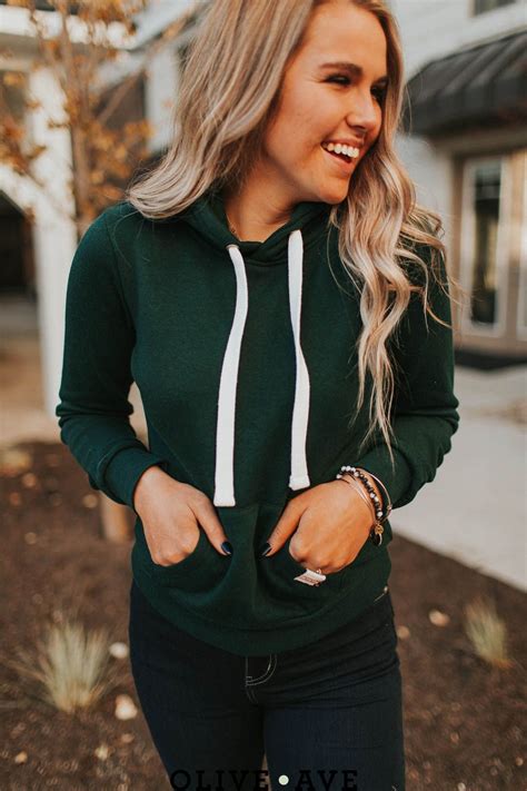 Green Hoodie Green Hooded Weather Modest Outfits Boutique Clothing Perfect Cardigan
