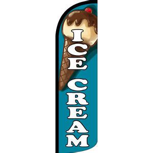 Ice Cream Flag Flutter Feather Banner Swooper Advertising Extra Wide Windless Ebay