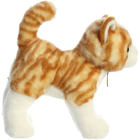 Realistic Standing Stuffed Orange Tabby Cat 10 Inch Miyoni Plush Aurora