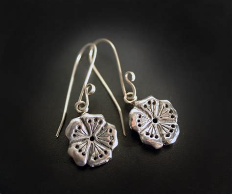 Sakura Earrings Silverbotanica Handmade Jewelry Designed By Alicia
