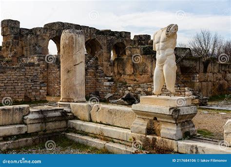 Sculptural Details On Ruins Of Hadrianic Baths In Aphrodisias Turkey